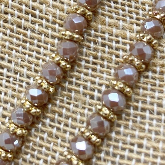 Rose Pink & Gold Beaded Long Necklace 18" - Picture 8 of 8